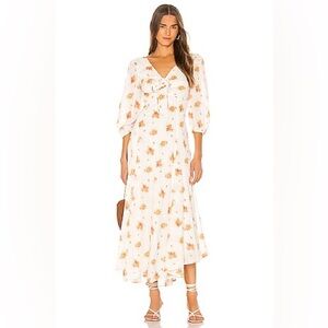 Free People Sea Glass Midi Dress in Ivory combo floral